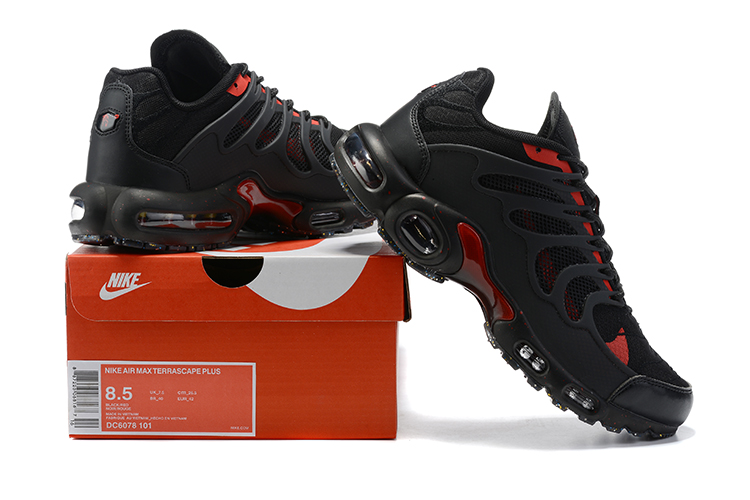 2021 Nike Air Max Terrascape Plus Black Red Running Shoes - Click Image to Close